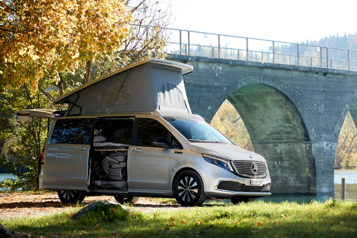 Mercedes-Benz and Sortimo team on an impressive, little all-electric camper van