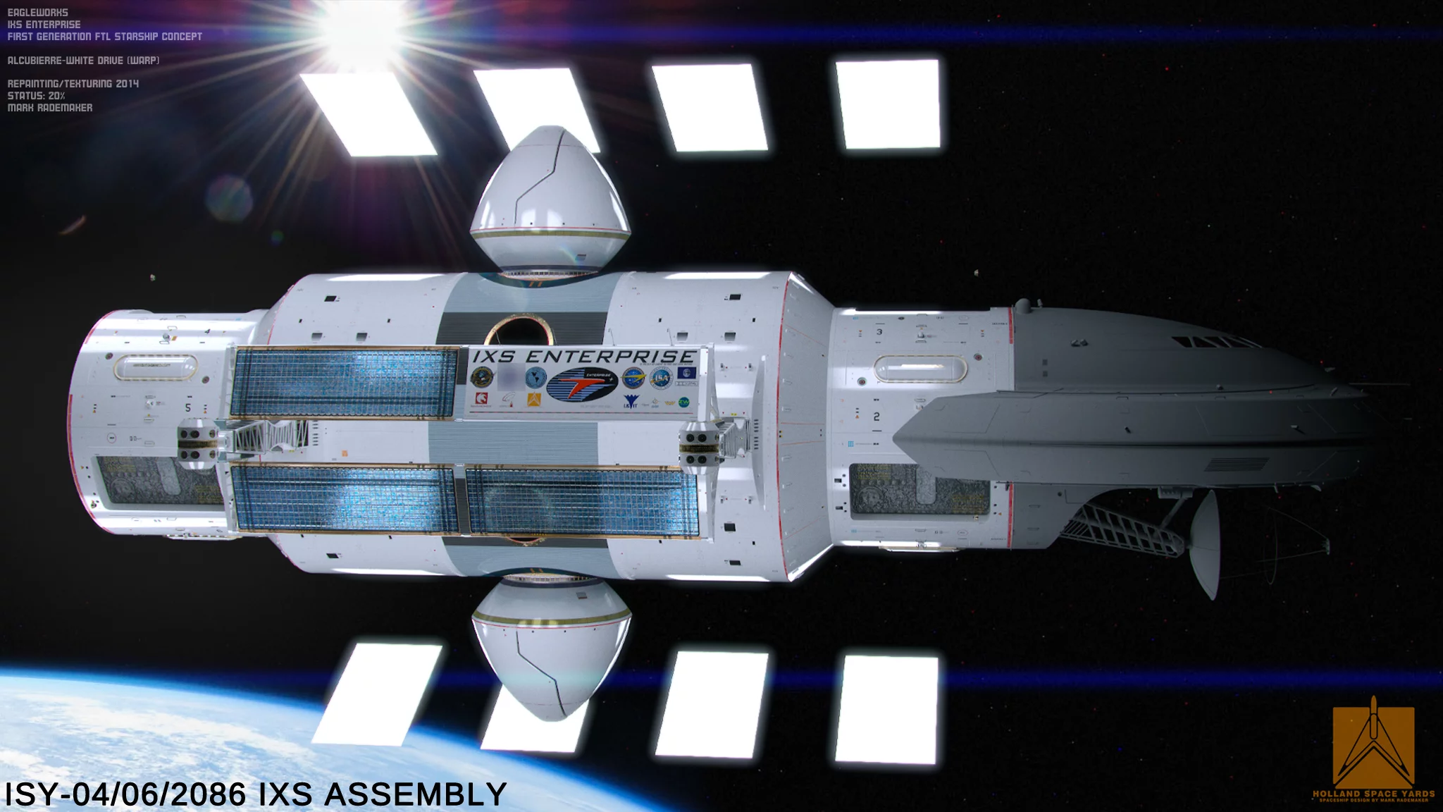 IXS Enterprise without the warp toruses (Image: Courtesy of Mark Rademaker)