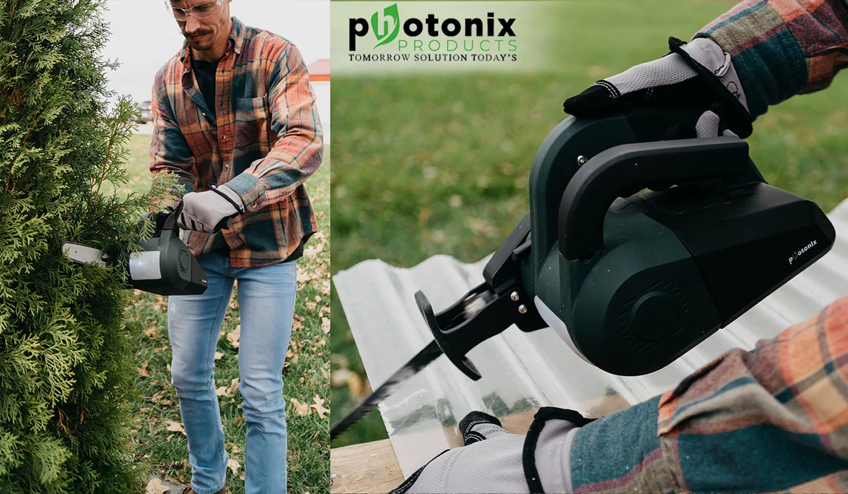 The Photonix Multi-Tool's chainsaw and reciprocating saw in action