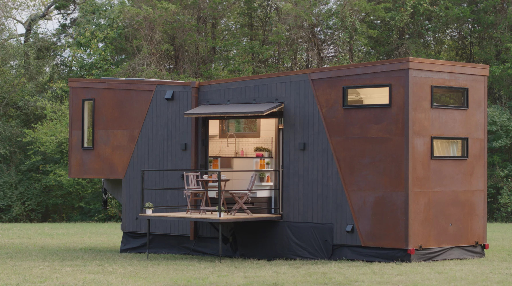 The Home That Runs on Dunkin' measures 275 sq ft (25 sq m)