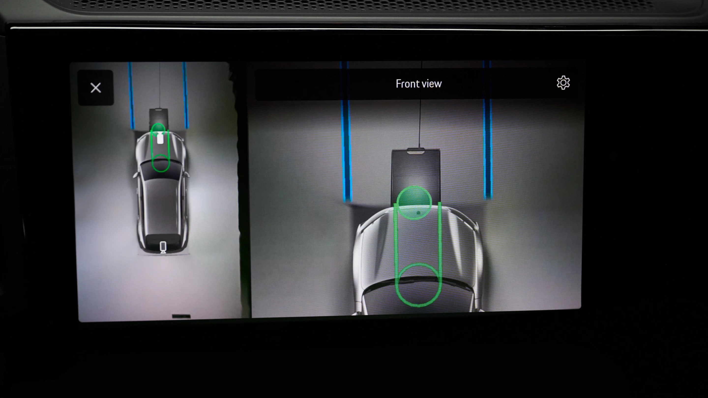 Once the vehicle is over the charging plate, Porsche's system prepares for charging