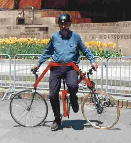 Michael and his Sideways Bike