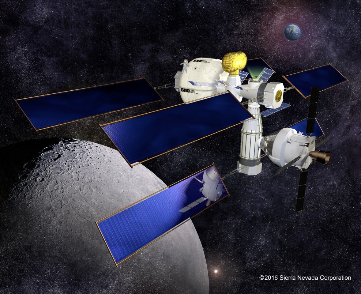 Concept image of Sierra Nevada Corporation's habitation prototype, based on its Dream Chaser cargo module
