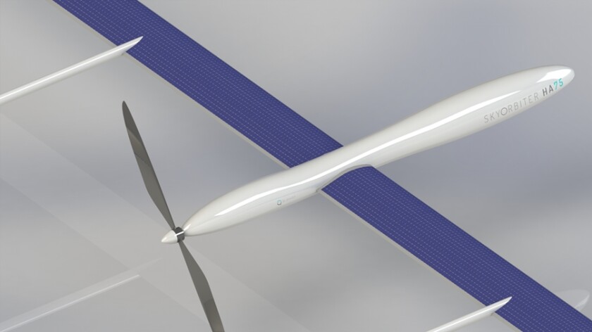 The high altitude SkyOrbiters will be powered by a solar array on wings and body parts