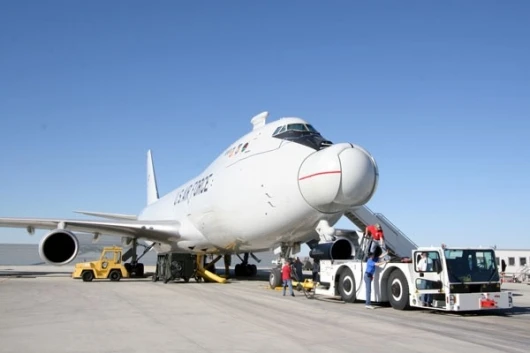 The ABL is incorporated into a modified Boeing 747-400, which flies from Edwards Air Force Base in California