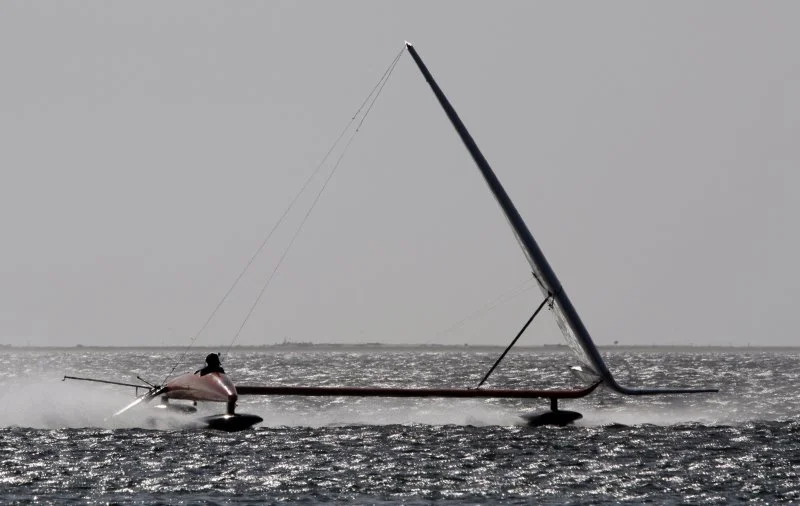 The VESTAS Sailrocket 2 in Walvis Bay, Namibia