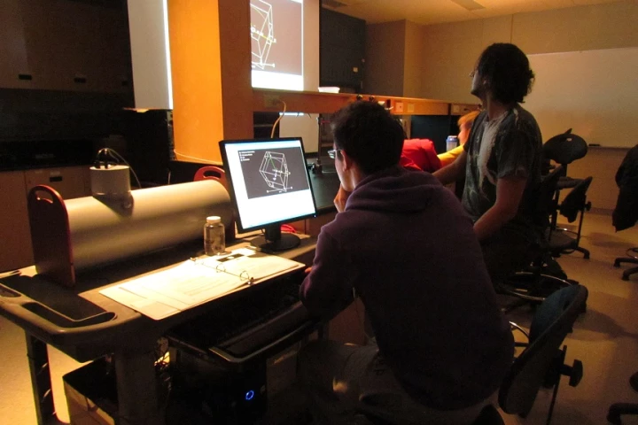 DeskCAT is a miniature visible-light CT scanner, designed for use in medical school classrooms