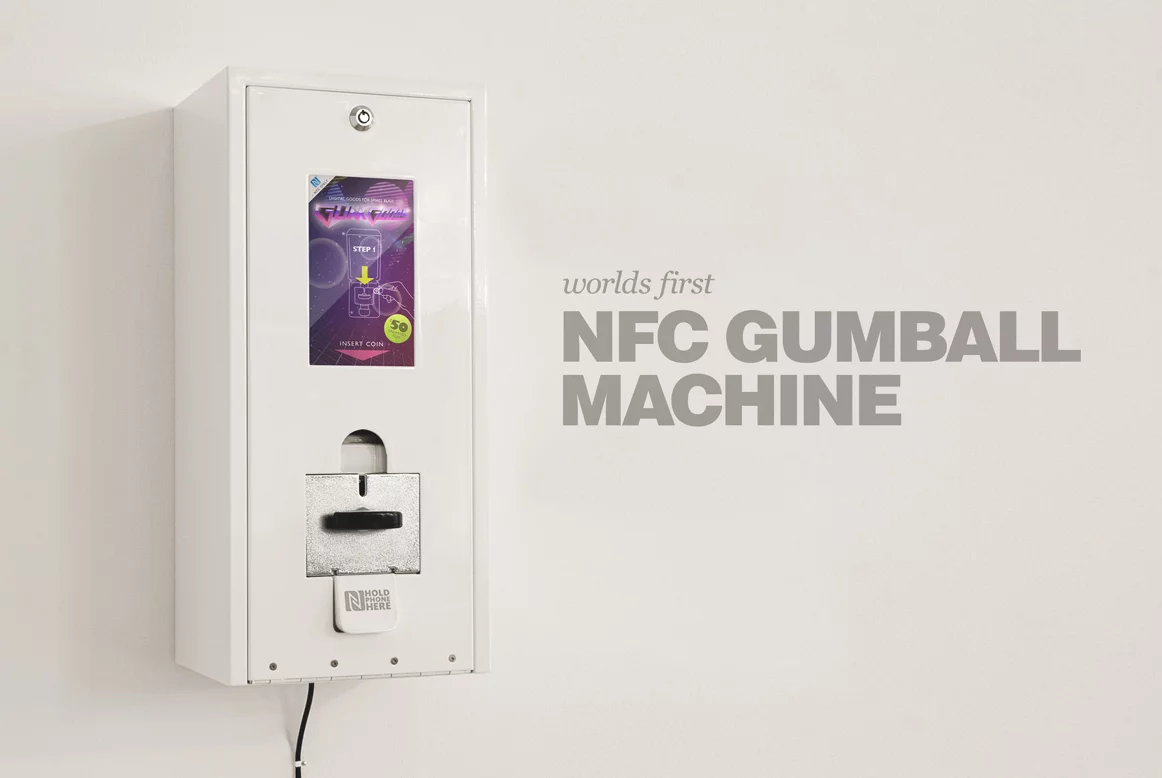 The Razorfish Emerging Experiences team has built a Digital Gum Machine that sends apps and games to a smartphone using NFC technology in exchange for small change