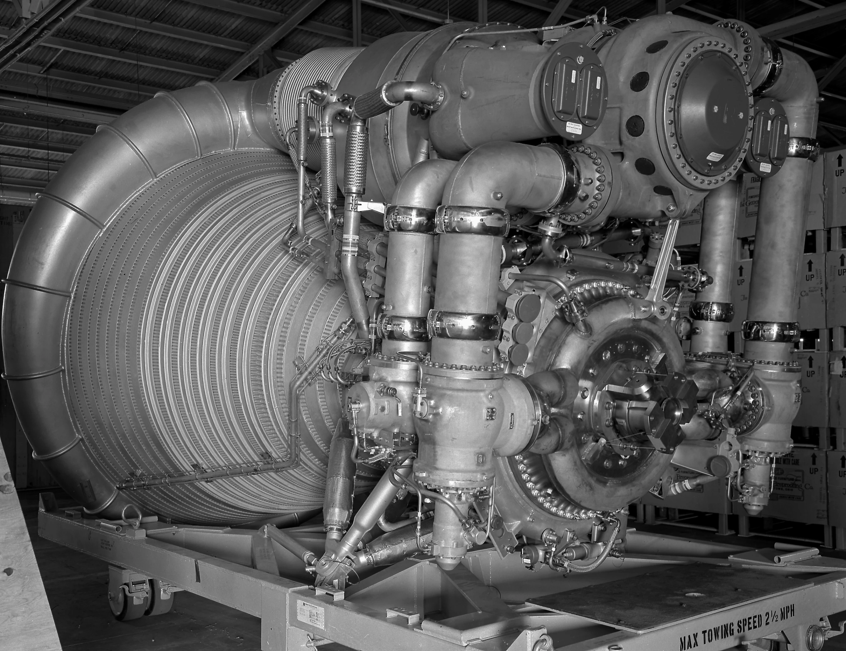 F-1 engine in storage (Image: NASA)
