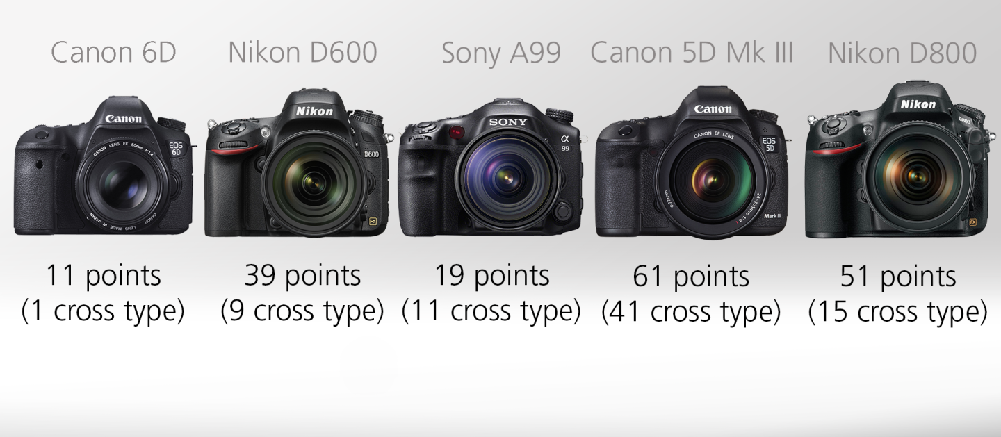 Full Frame DSLR Comparison Guide - Auto Focus