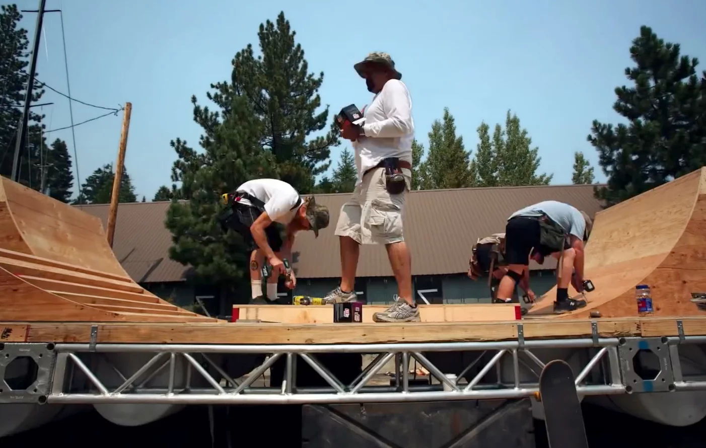 The floating ramp took four days and 300 man hours to complete
