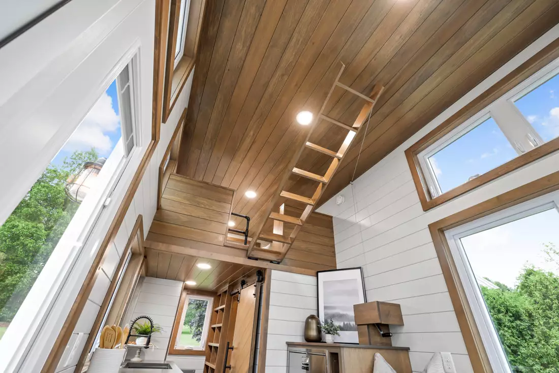 The Pathway's steps can be raised up to the ceiling when not in use, freeing up floorspace below