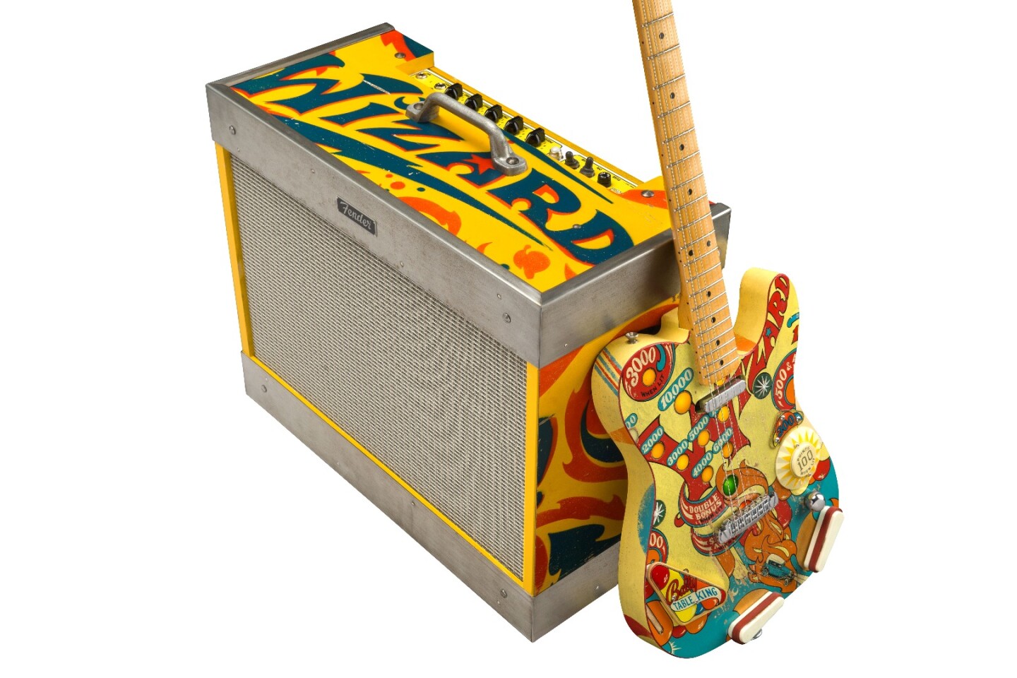 Fender says that the Pinball Telecaster and Wizard amp will "appeal to guitar, pinball machine, movie memorabilia and Americana collectors alike"