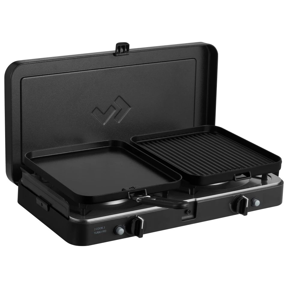 Individual griddle and grill inserts turn the new Turbo stove into a multifunctional cooking powerhouse