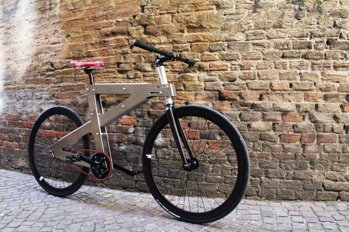 The NoBike's steerer runs through a spacer that can be moved forward or backward
