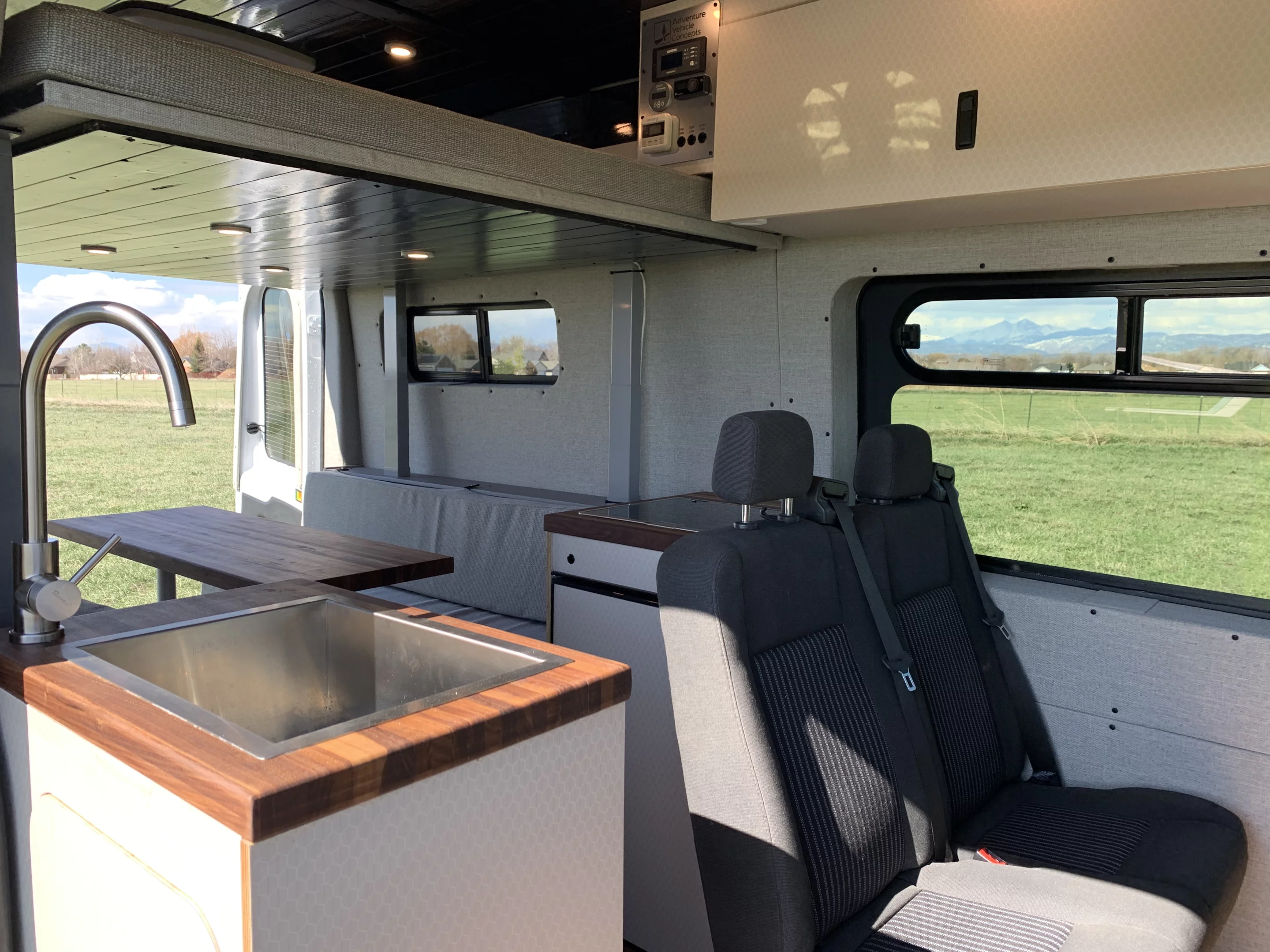 A look inside the four-seat, four-berth AVC Base Camp