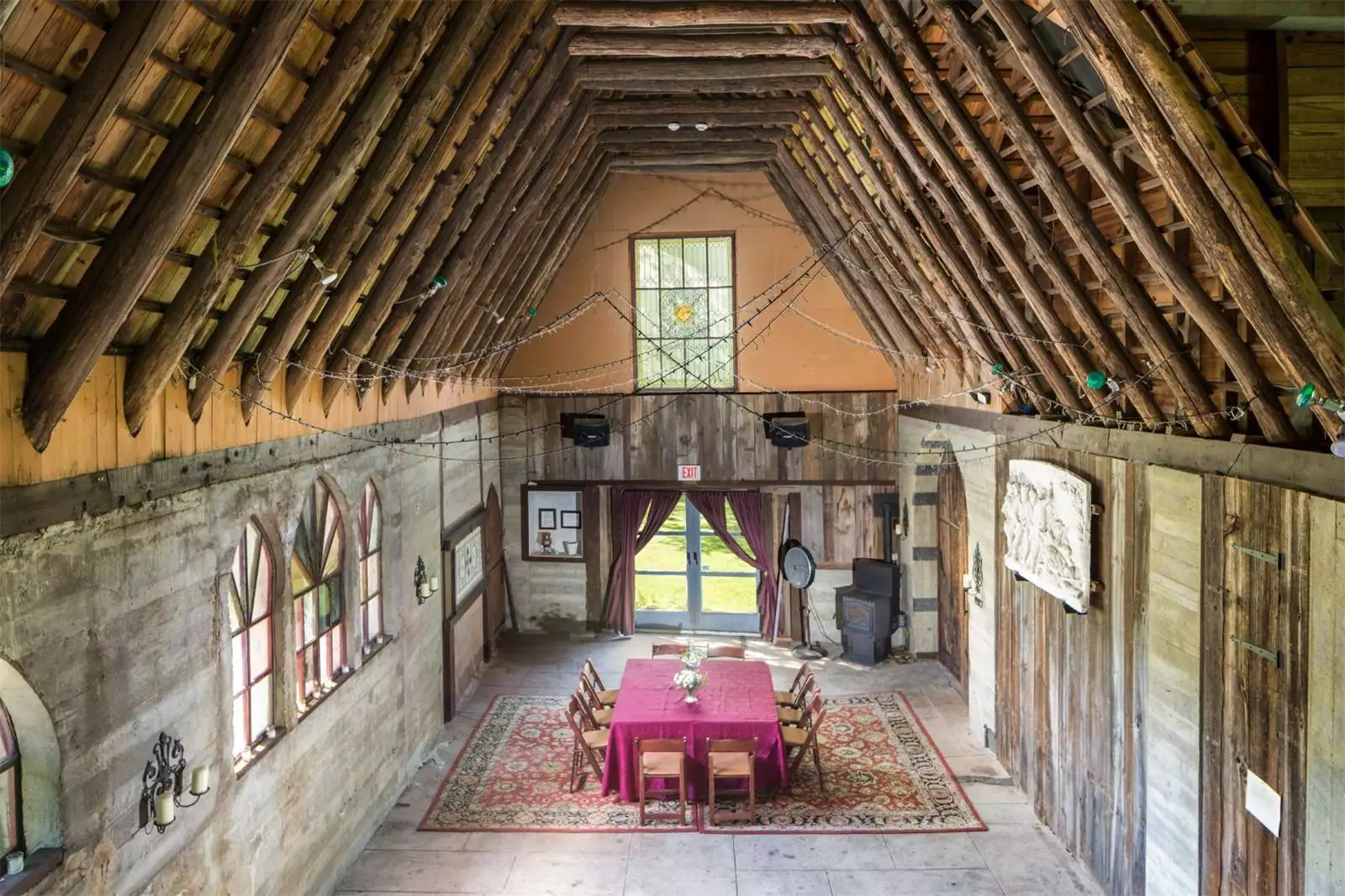 Inside the so-called Tyringham Gingerbread House, commonly used as a banquet hall