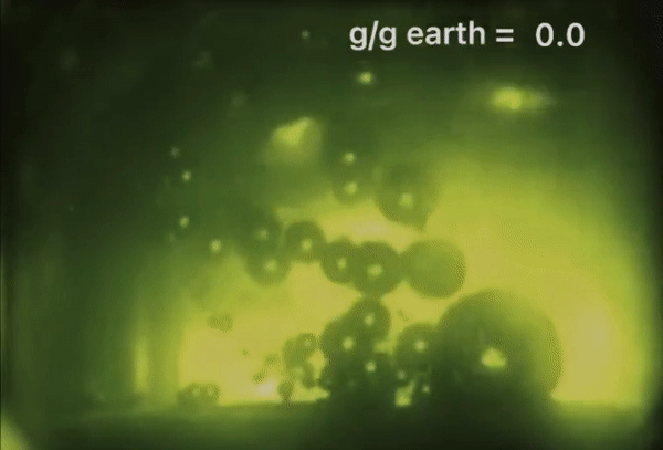 Animation of the weightless frying in action