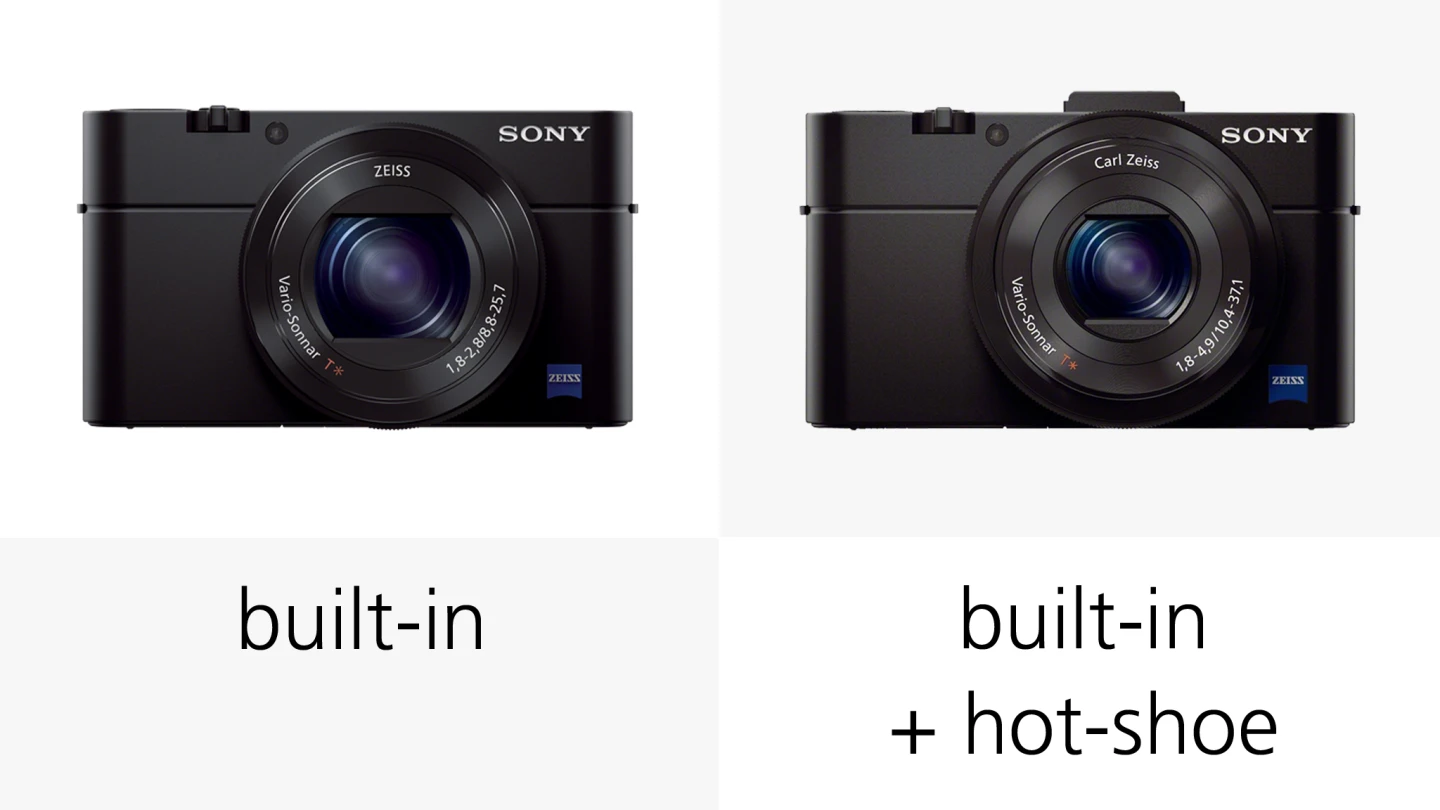 The RX100 III features a built-in pop-up flash, much like its predecessor, though it lacks the RX100 II's option for mounting a more powerful external flash, or other accessories, on the multi-interface shoe