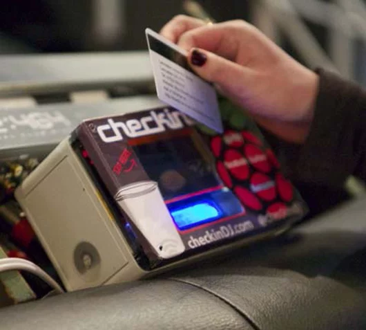 CheckinDJ uses NFC technology to identify users via their social networking accounts