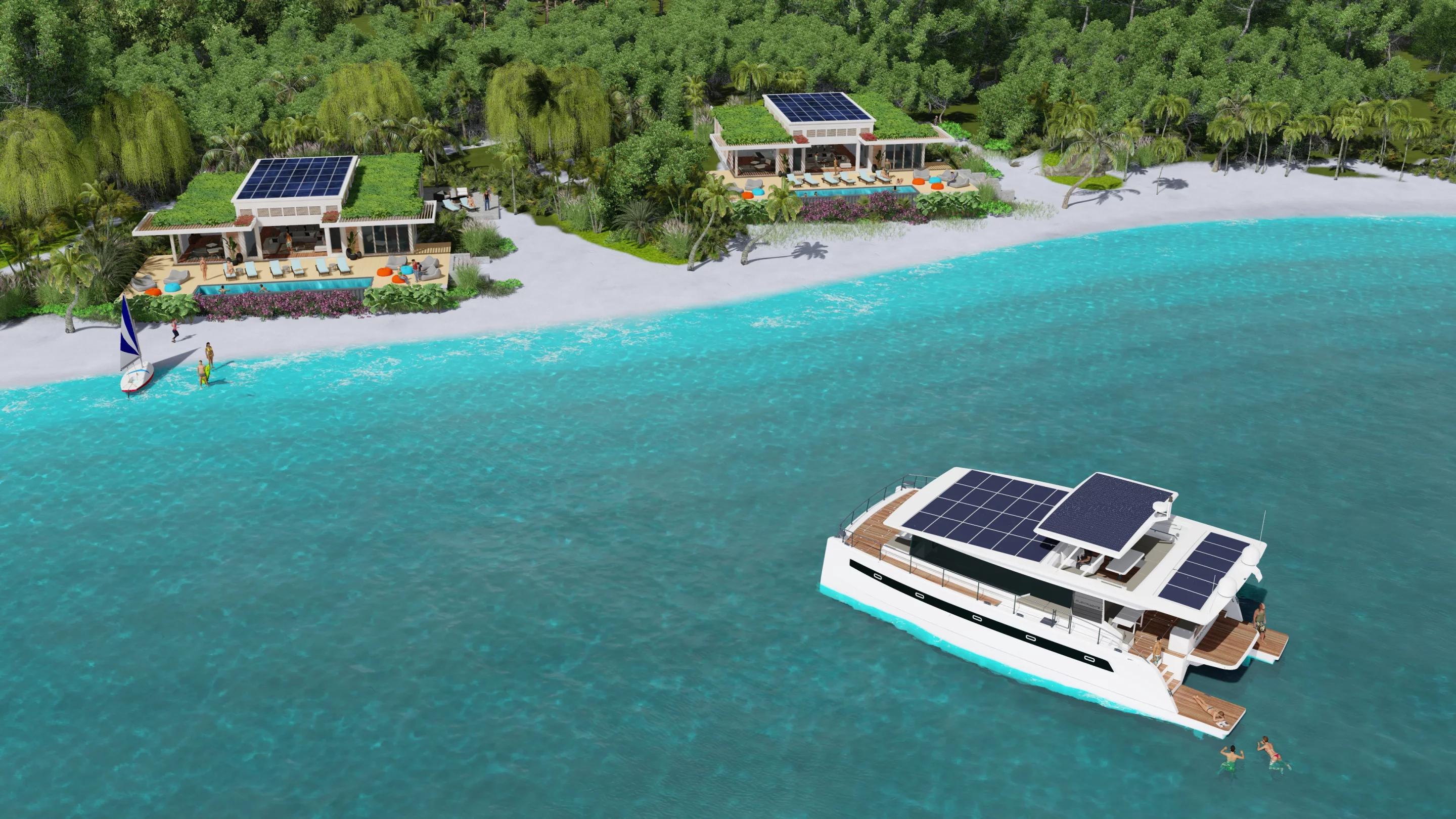 Silent Resorts guests can enjoy sun and sea while docked or venture farther out