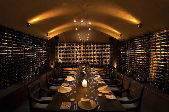Dining in the resort's extensive cellar (Photo: Conrad Rangali)