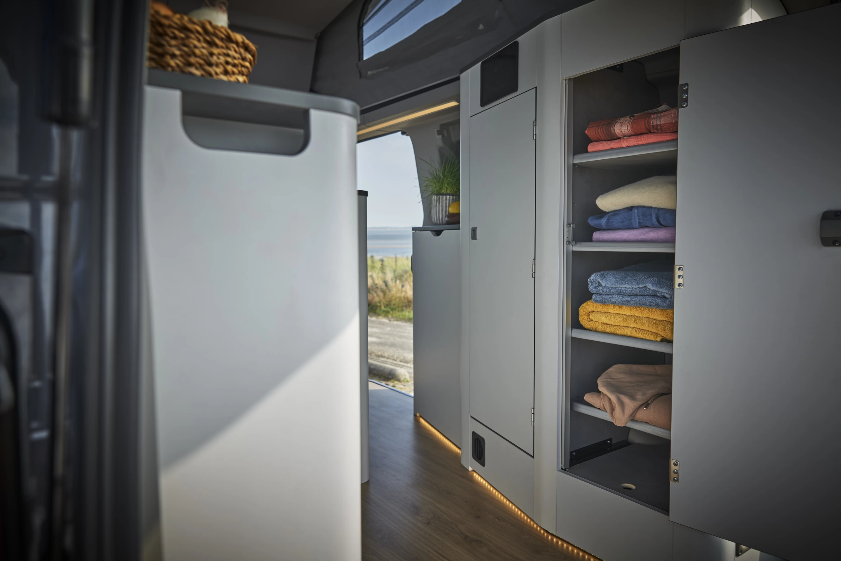 The added length of the long wheelbase affords extra wardrobe space