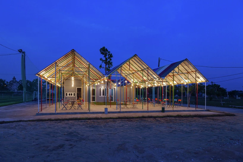 Re-ainbow community center was constructed from recycled building materials
