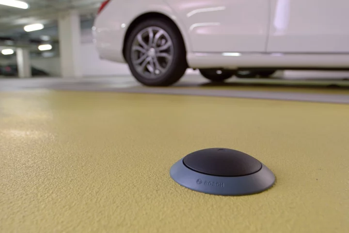 Sensors are installed either on or in the ground of each parking space to detect whether or not the space is occupied
