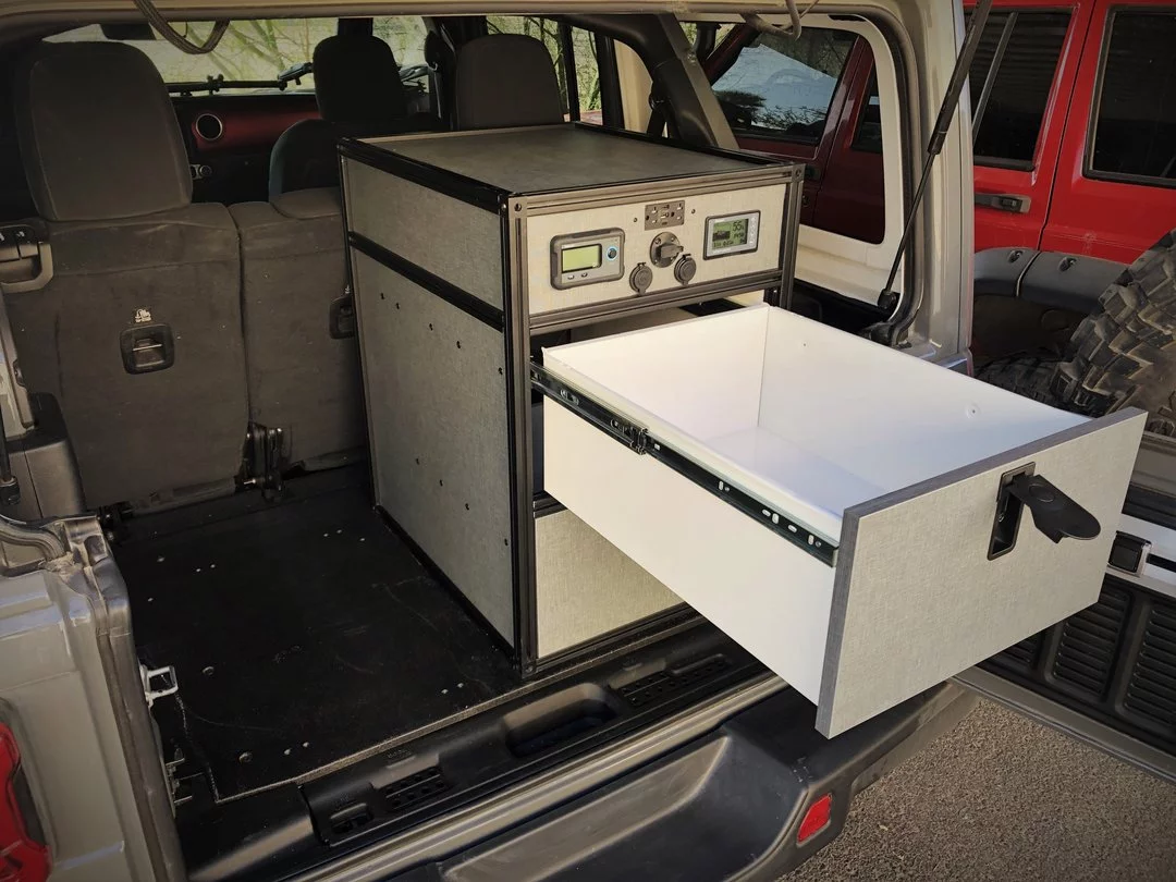 Along with its electrical hardware, the Juice Box gives users 83.5 liters of storage capacity