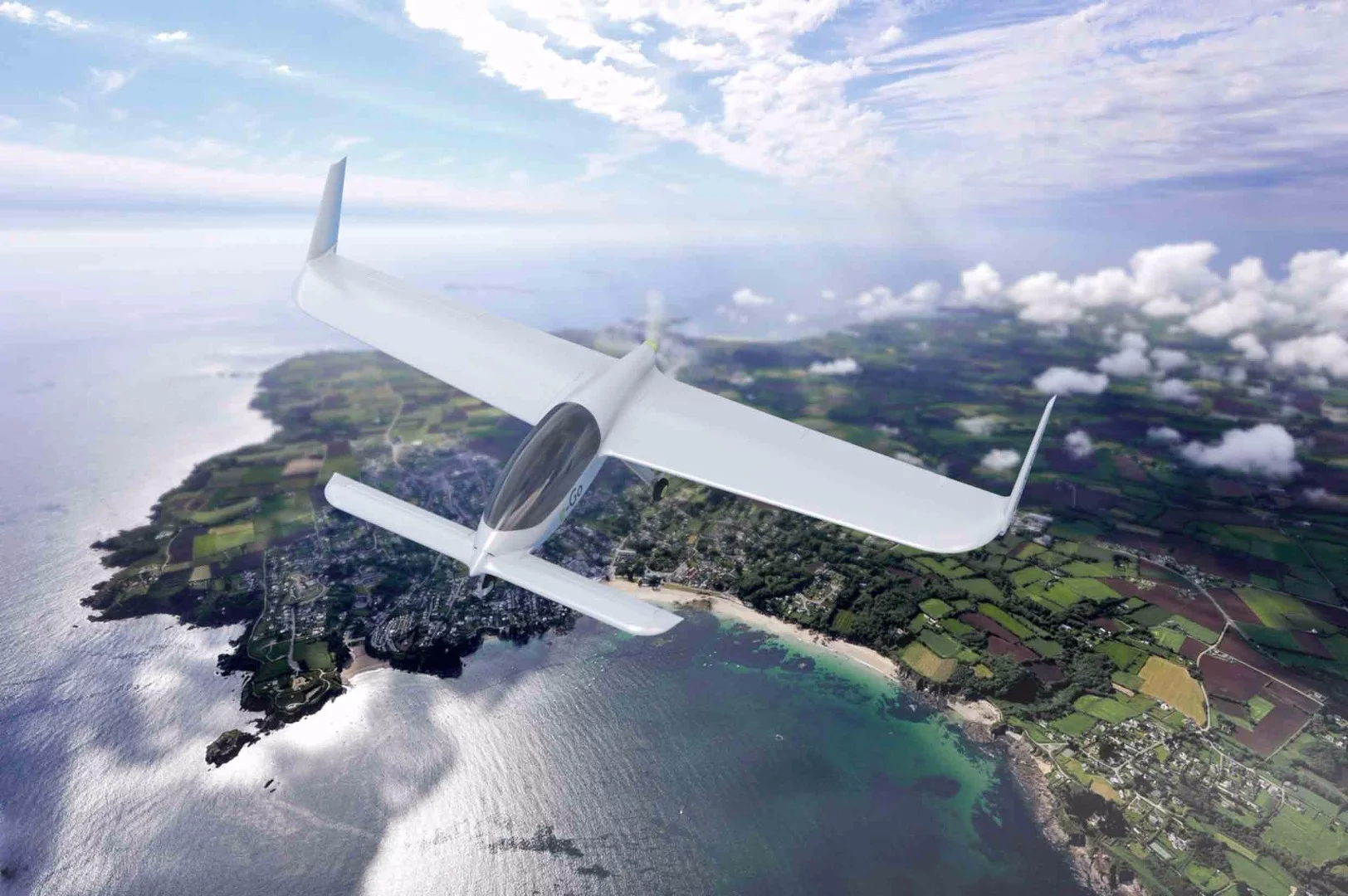 A rendering of e-Go taking flight