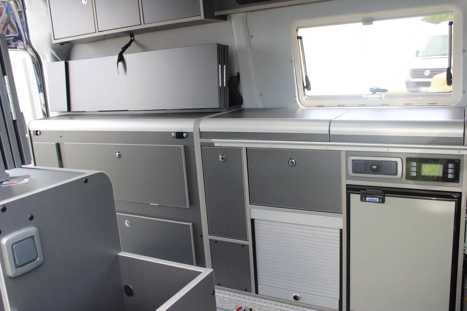 Inside the Behl-Mobile Fiat bike hauler/camper van