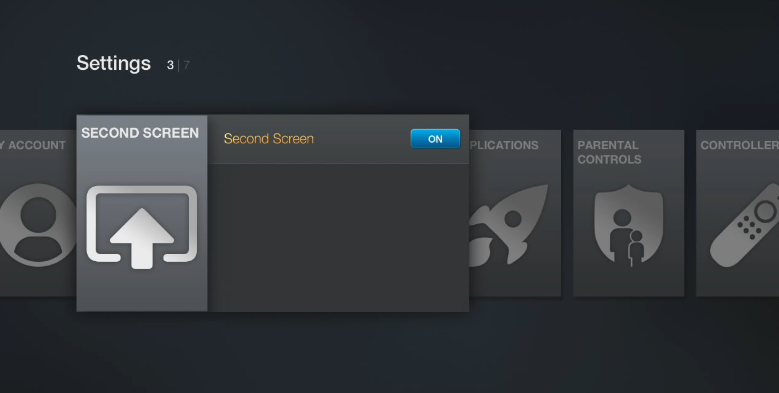 Second Screen is enable in Fire TV Settings