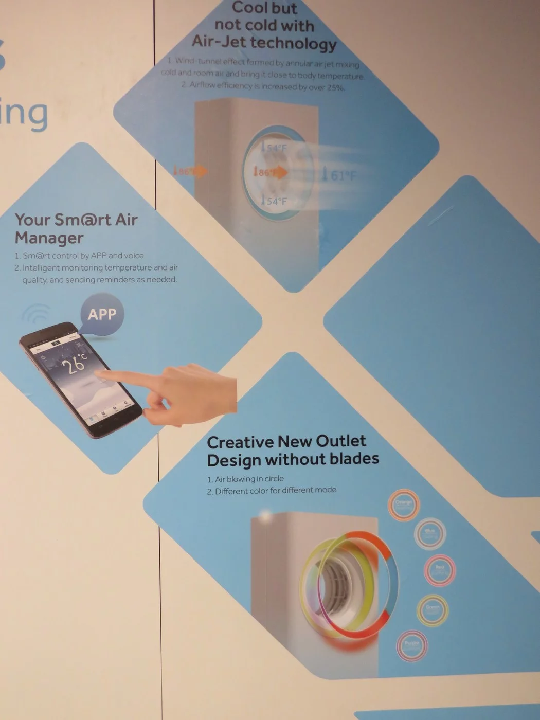The air conditioner is controlled by a companion app