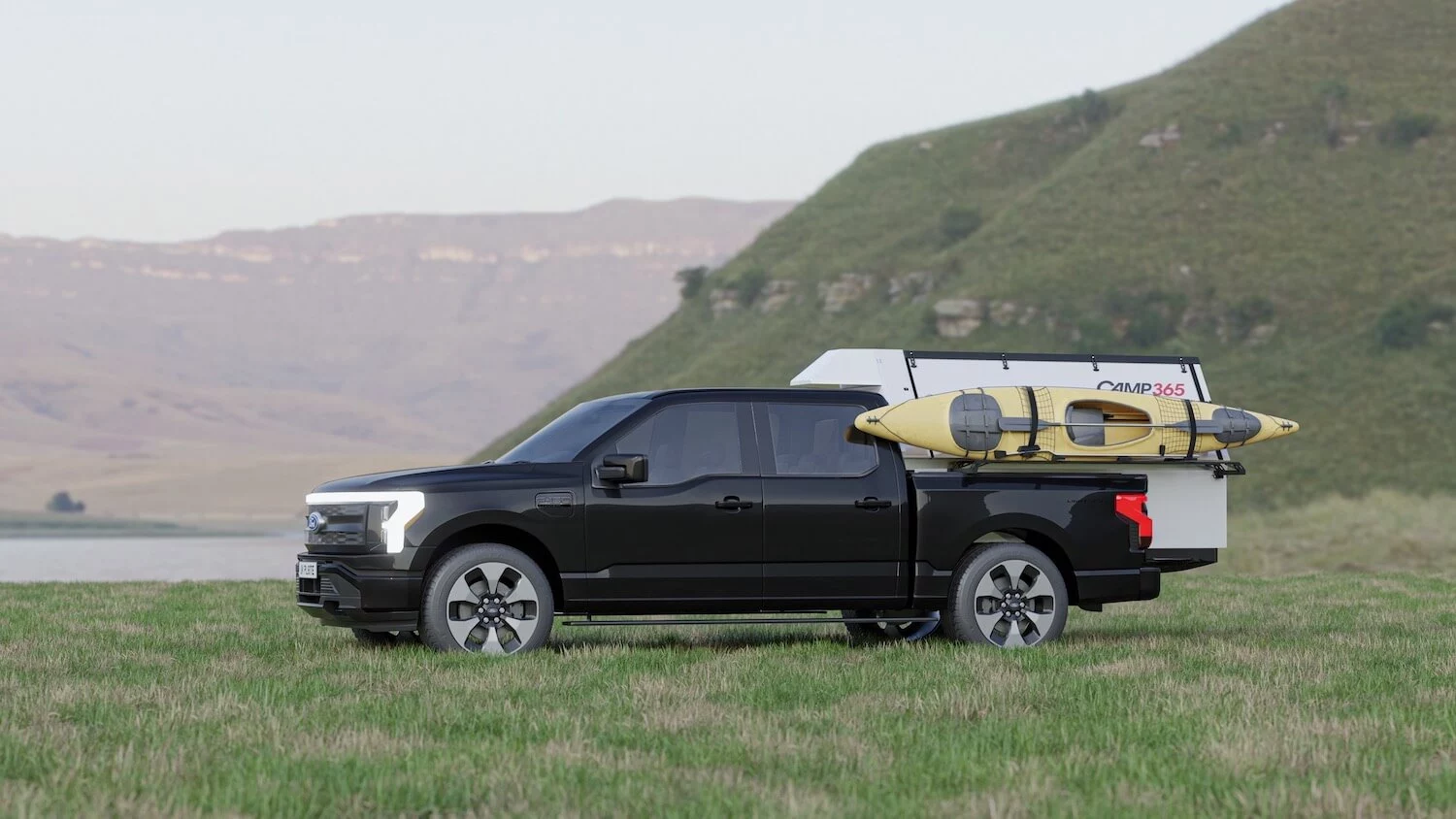 Making kayak camp along the water