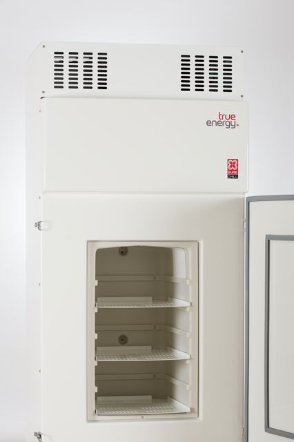 The True Energy Vaccine Refrigerator can keep its contents cold for ten days without power