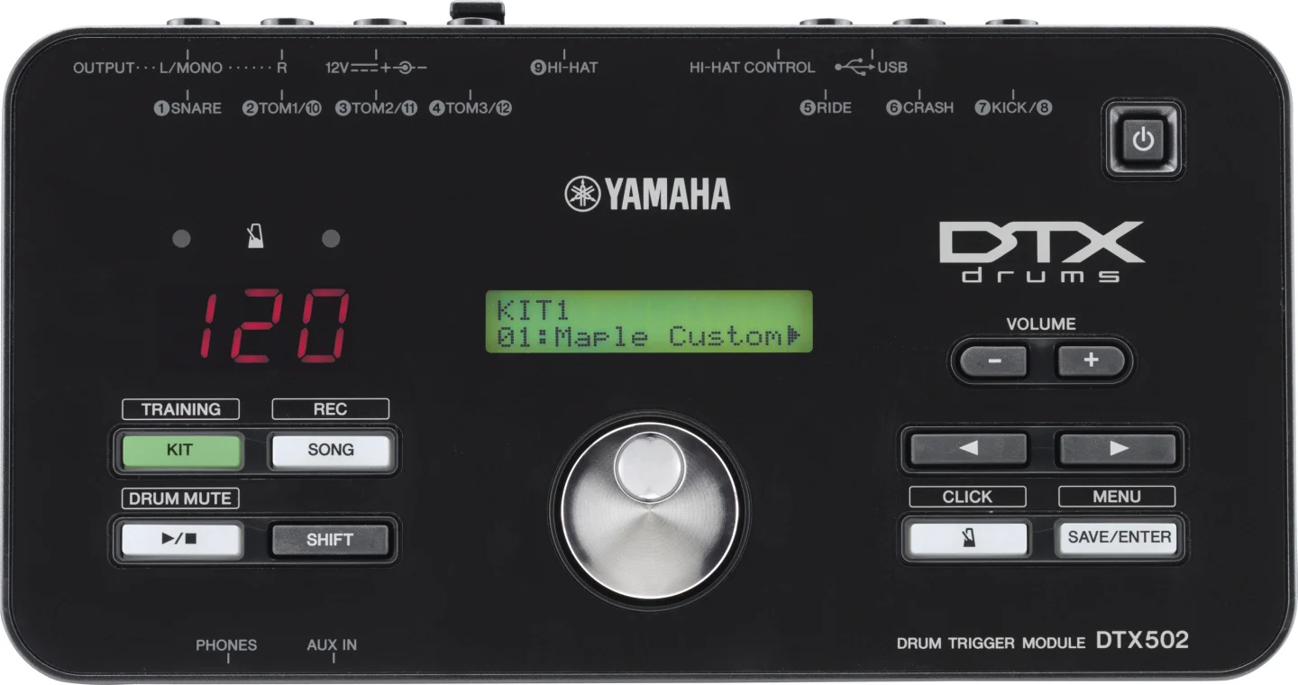 At the heart of each drum setup beats the DTX502 trigger module