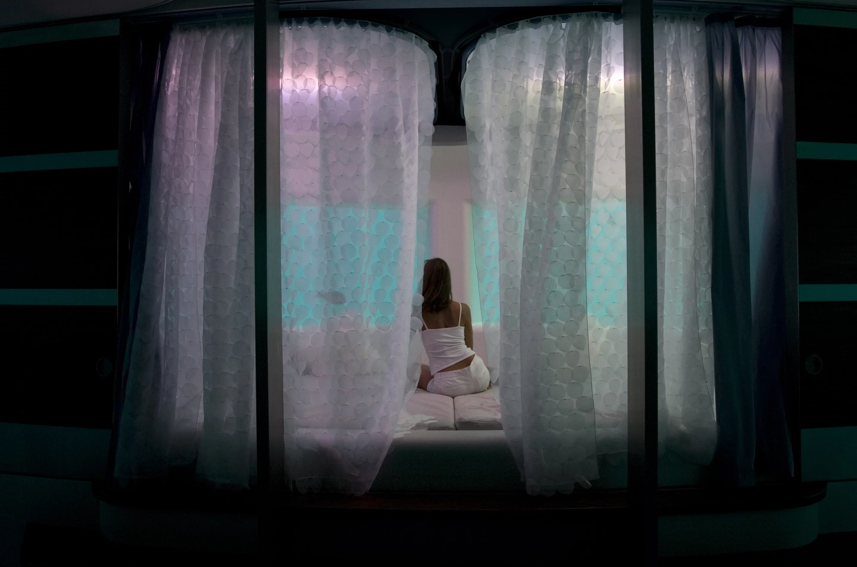 The submarine spa is located six meters (20 feet) below surface