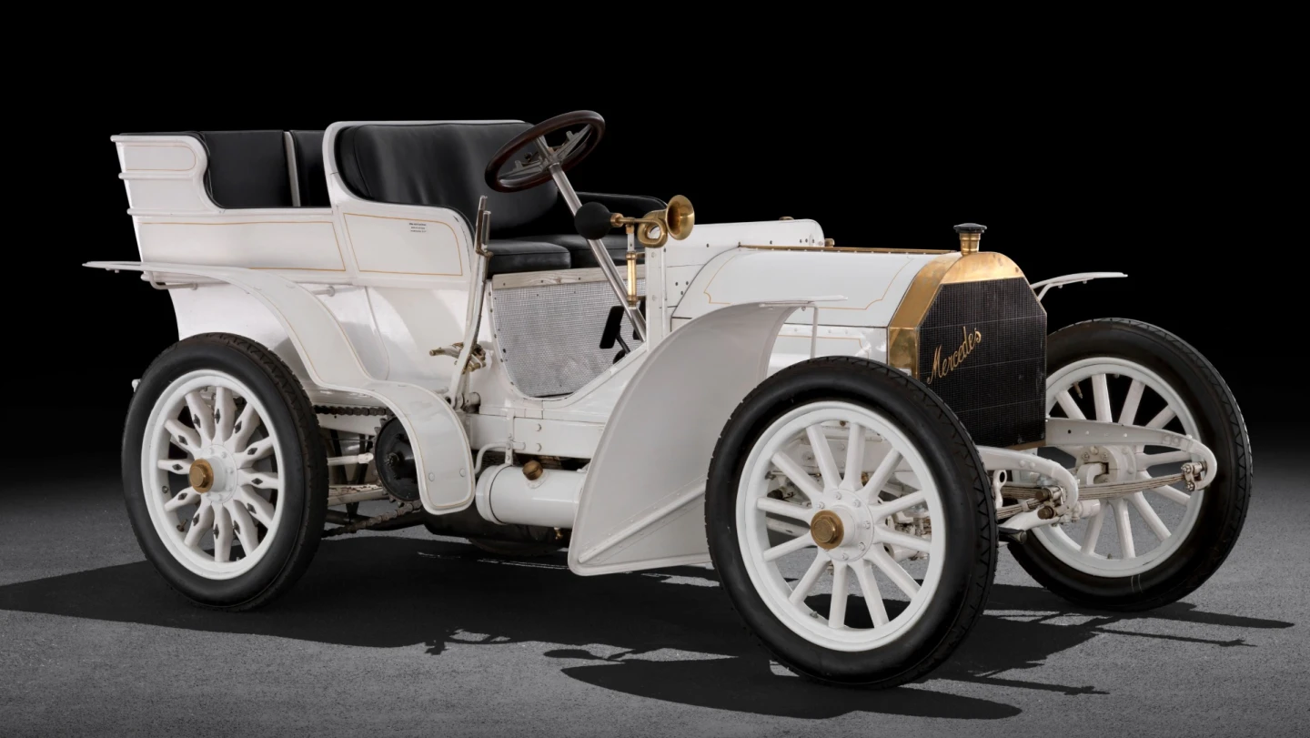 The Mercedes 35 hp of 1901 is often referred to by automotive scribes as the first modern motorcar. It's the first time the Mercedes name appears in automobile production, though the instigator of the car, Austrian diplomat and entrepreneur Emil Jellinek, did have a prestige auto dealership in Nice which used the Mercedes name prior to this car. In owning a prestige car dealership and running a racing team to promote his wares, Jellinek had a few ideas he wanted to try and he negotiated with DMG to produce him 34 cars to his basic design and specification. The car was designed by Wilhelm Maybach and Paul Daimler to Jellinek's requirements.
