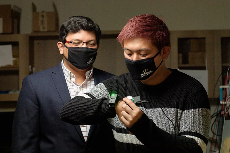 NEWS-20-66307 professor Shreyas Sen and grad student David Yang, touch sensor technology