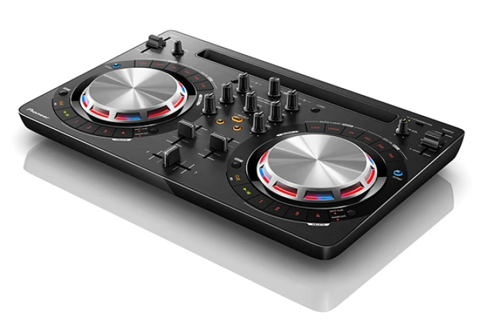 The Pioneer DDJ-WeGO3 is a tactile DJ controller that allows DJs to mix tracks directly from Spotify