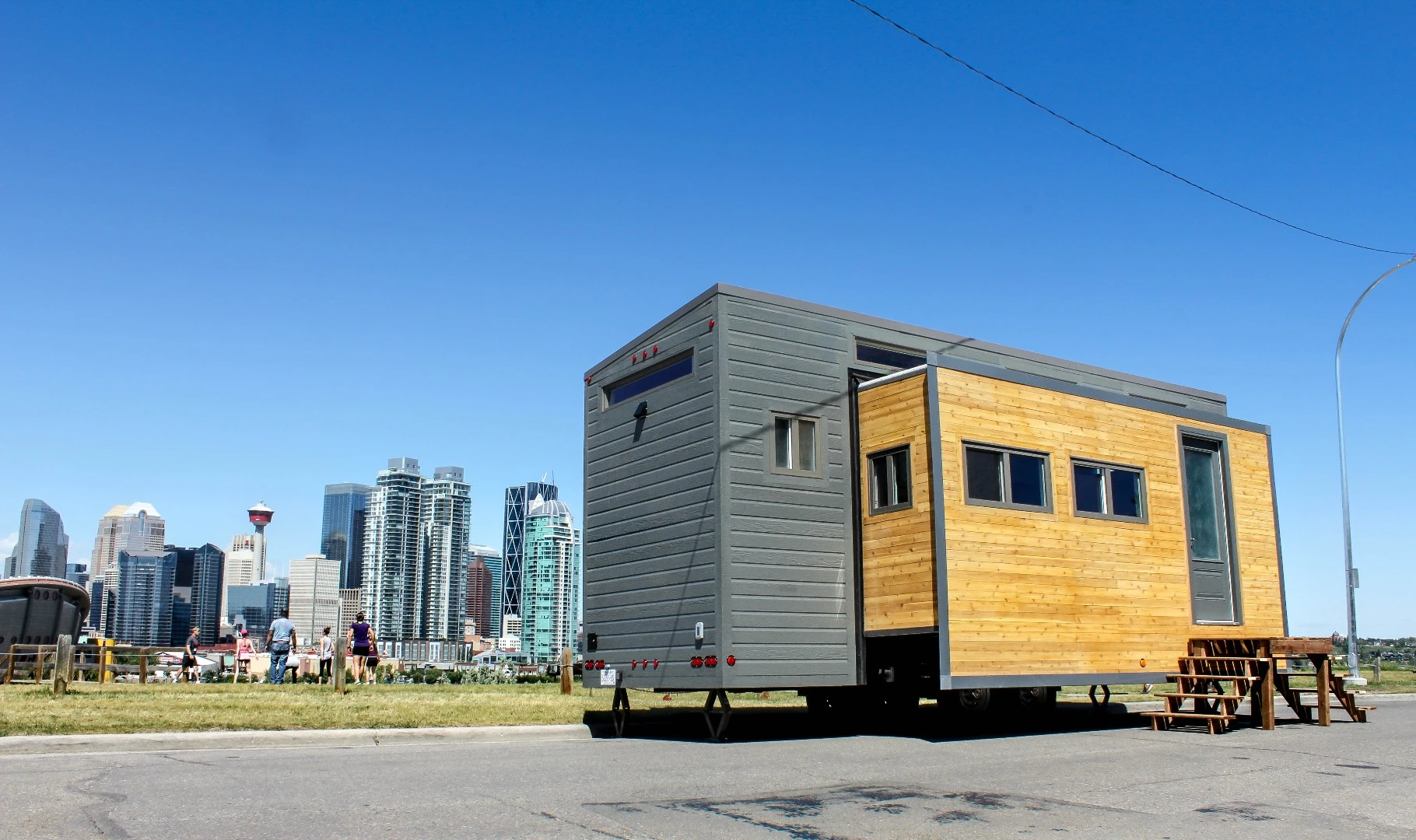 The Aurora can optionally run off-the-grid with a solar power and composting toilet setup