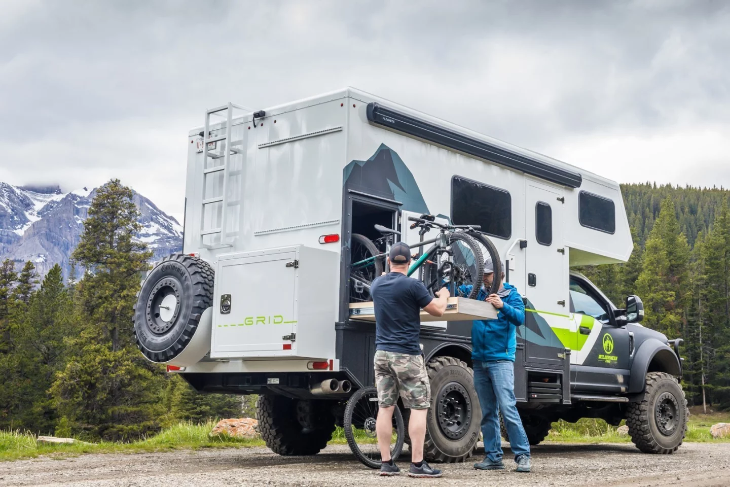 The Wilderness Vans Grid Series is designed to carry two mountain bikes in its heated garage