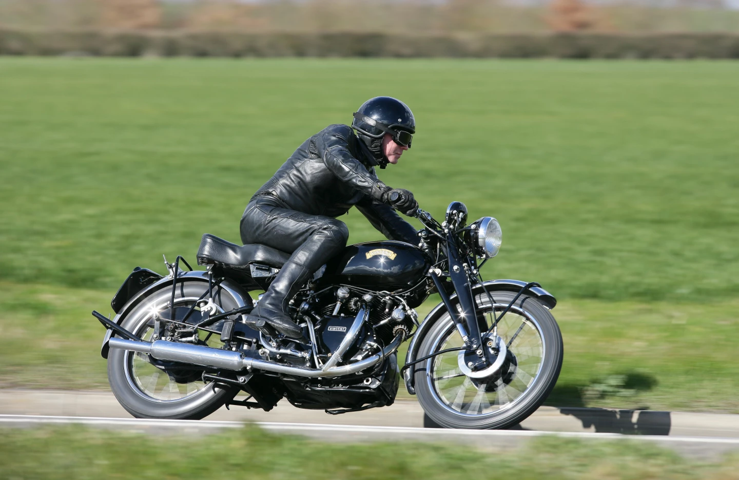 A well loved, well-maintained and regularly ridden Vincent Black Shadow with matching numbers (great story - not quite but thoroughly authentic). Sold for GBP£57,500 ($92,952) in October, 2013.