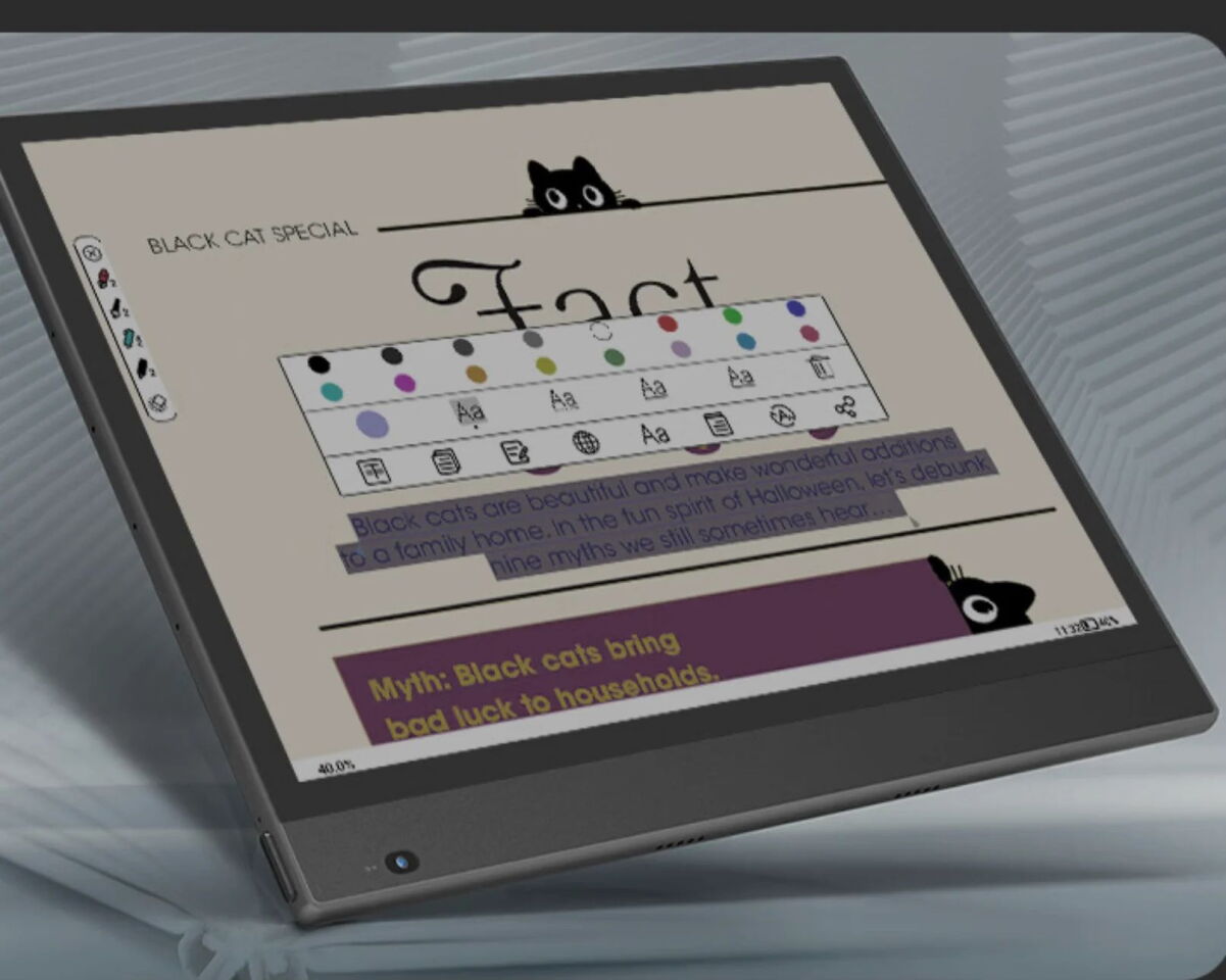 Kaleido 3 color E Ink is able to show 4,096 colors at 150 ppi resolution