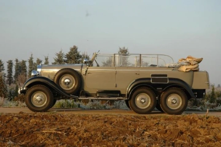 The extremely rare Mercedes-Benz G4 offroader, fully operational with completely overhauled mechanical components but with all the deliberately retained traces of its venerable age.