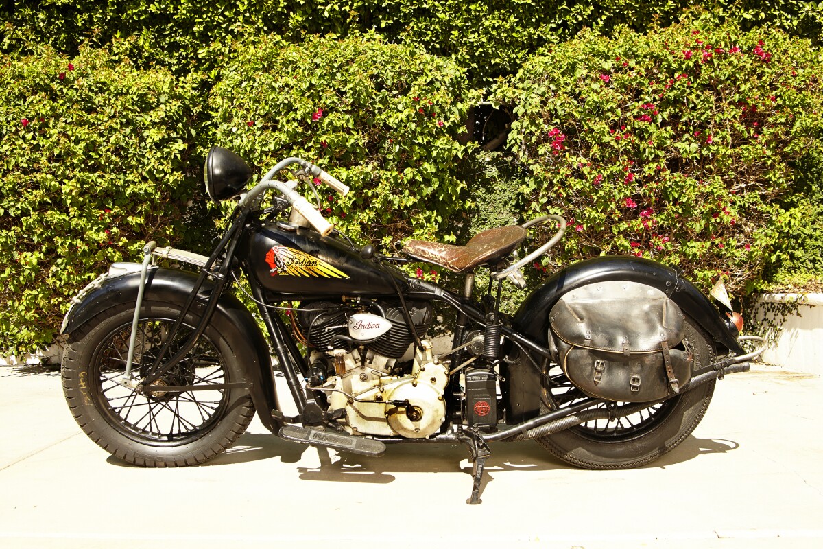 McQueen's unrestored 1936 Indian Chief. Just as he last rode it.
