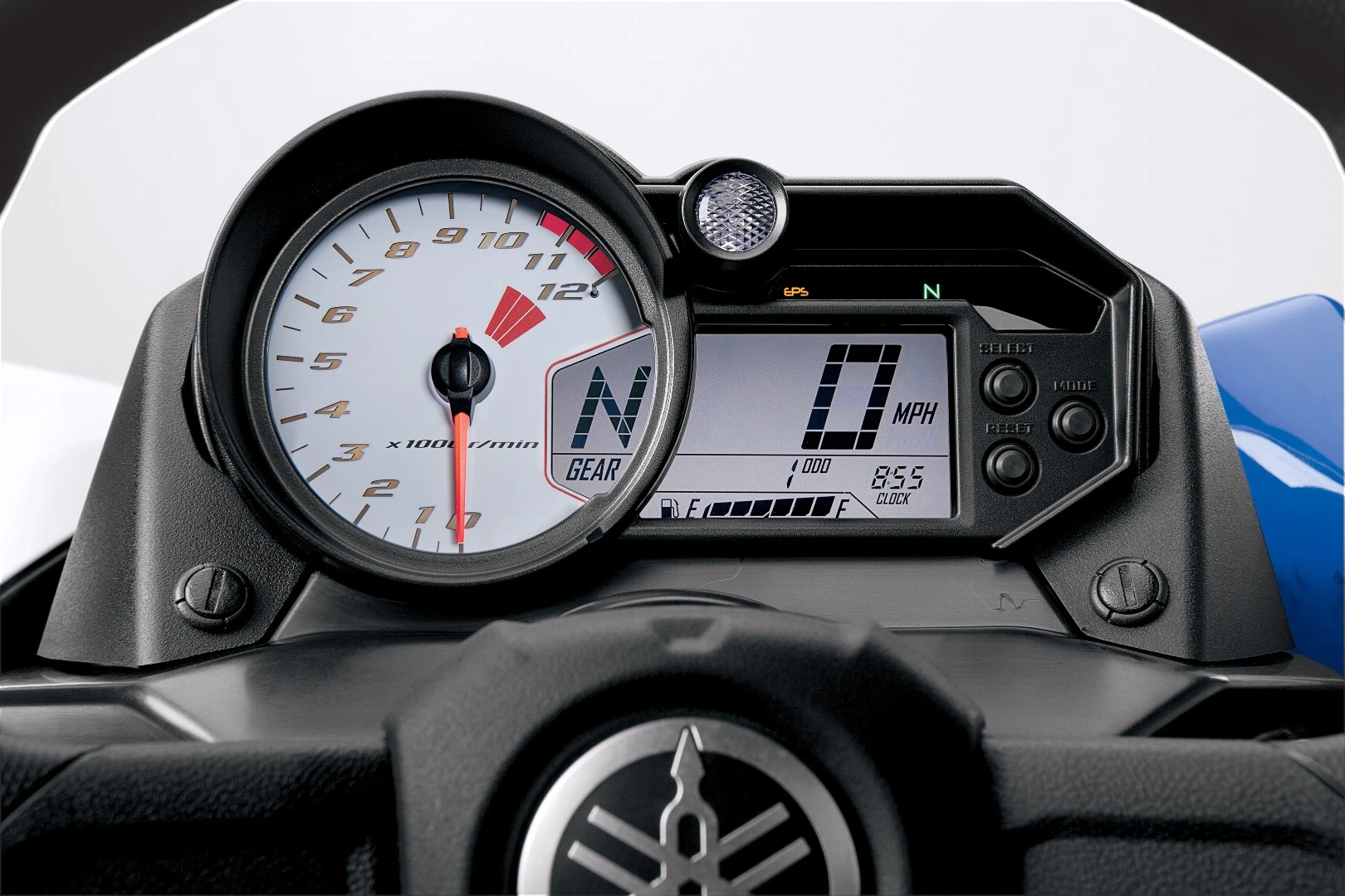 The supersport styled dashboard of the YXZ1000R includes an adjustable shift light