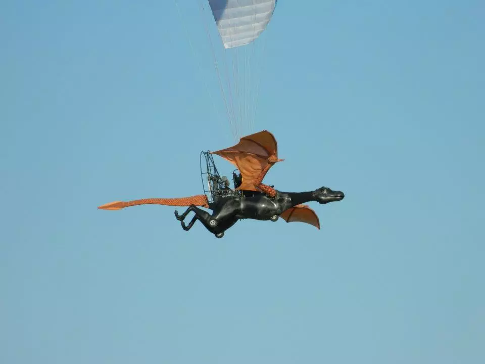This past summer, passersby near a small airport in California spotted a winged dragon going for a series of test flights (Photo courtesy Tammy Jackson-Zaninovich)(Photo courtesy Tammy Jackson-Zaninovich)