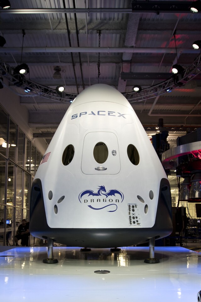 SpaceX Dragon V2 spacecraft pictured at launch event in May 2014 (Photo: SpaceX)